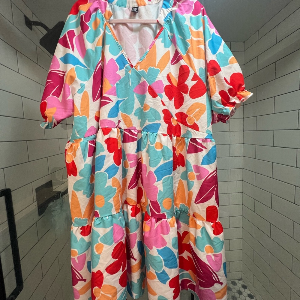 Playful and Colorful Floral Dress